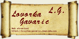 Lovorka Gavarić vizit kartica
